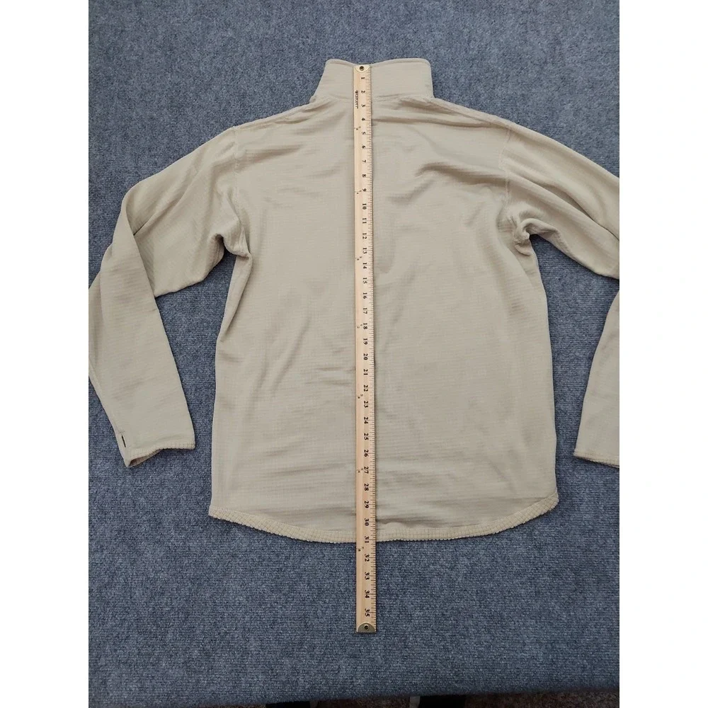 Military Cold Weather Shirt Men Large Long Tan GEN III Waffle Thumbhole 1/4 Zip